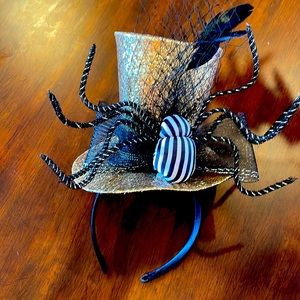 Halloween Costume Spider Glitter Top Hat Headband